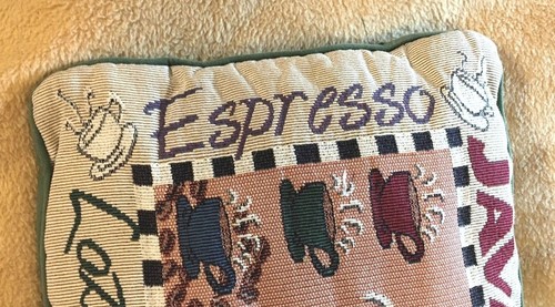 Vintage Pillow Tapestry Coffee Mug Needlepoint Wool Latte Cappuccino cup pot - Picture 6 of 8