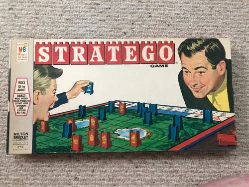 Vintage Stratego Board Game Milton Bradley 1970 - Very Sharp & 100% Complete!