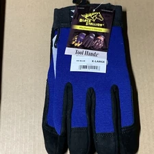 Black Stallion ToolHandz 99PLUS-BLUE Syn. Leather/Spandex Mechanic's Gloves XL