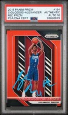 2018 Prizm Shai Gilgeous Alexander Signed RC Red Prizm /299 PSA GEM MT 10 AUTO