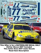 NASCAR DECAL 77 JASPER ENGINES 2002 FORD TAURUS DAVE BLANEY SLIXX 1/24