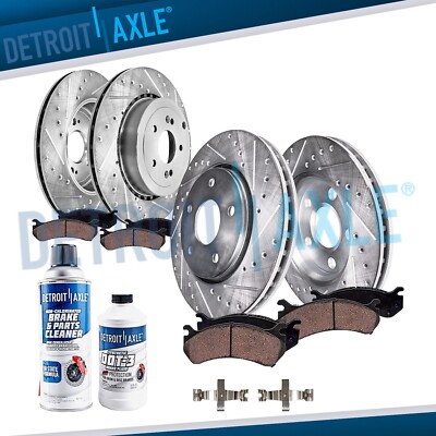 10pc Front Rear Drilled Rotors Brake Pads for 2018-2022 Kia Stinger Genesis G70