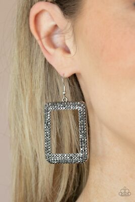Paparazzi ~ World FRAME-ous Silver Earrings ~  NEW RELEASE 2021  ~ *WOW*