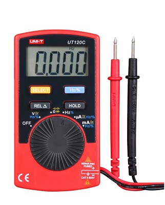 UNI-T UT120C Pocket Multimeter Digital AC DC Volt Amp Tester Ohm Cap Freq Meter