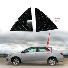 Gloss Black Rear Side Vent Window Louver Cover Trim For Toyota Corolla 2007-2013