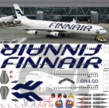 V1 Decals Airbus A340-300 Finnair Angry Birds for 1/144 Revell Model Kit