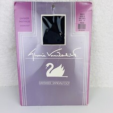 Gloria Vanderbilt Pantyhose Daysheer Sandalfoot Navy Blue Size D