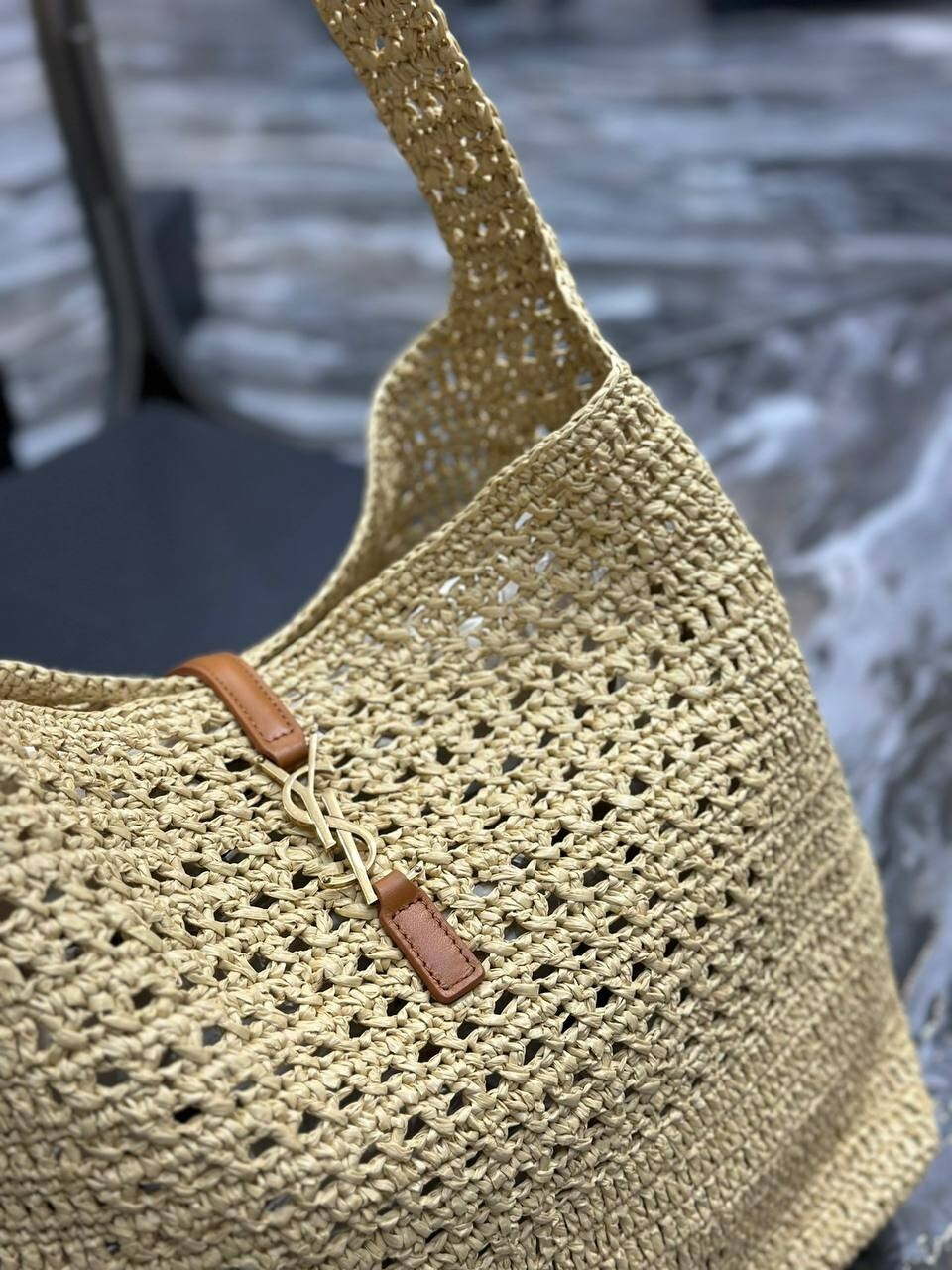Saint Laurent Hobo Raffia Borsa a tracolla