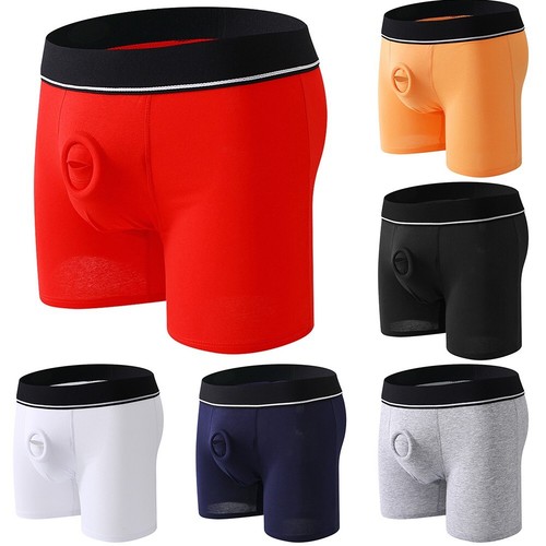 Herren Unterhose Open Pouch Loch Boxershorts Cockring Baumwolle Unterwäsche Boxershorts - Bild 4 von 45