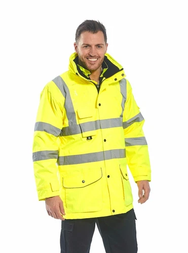 Portwest US427 Hi-Vis Reflective Waterproof 7 in 1 Safety Work Jacket ANSI image 3