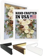 2-3/16" White Shadow Box Picture Frame 11x14 12x18 16x20 24x36 30x40 36x36 +SALE