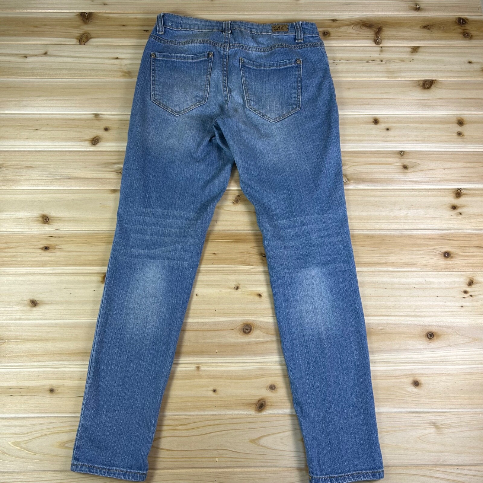 Almost Famous Distressed Patchwork Mid Rise Skinn… - image 5