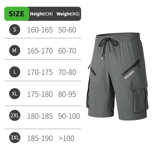 WOSAWE Unisex Cycling Shorts Breathable Quick Dry MTB Shorts 4D Padded Pockets - Picture 16 of 16