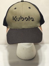 Kubota Tractor Strapback Hat Cap K-Products Black Mesh-Back Embroidered Logo
