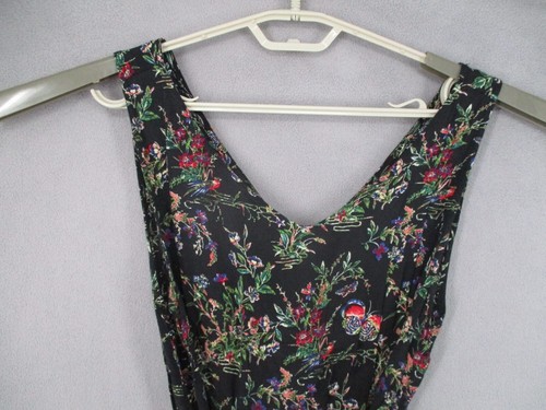 Princess Highway Jumpsuit Womens 14 Black Green Tie Belted Floral Boho Wide - Picture 2 of 15