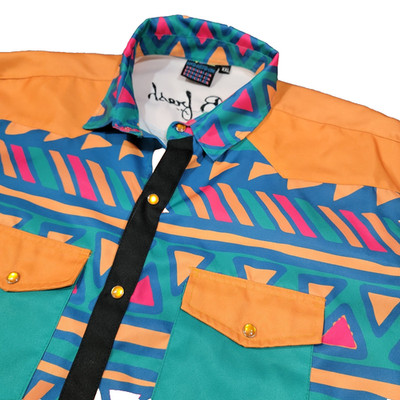 B Fresh Gear Jazzy J Button Down Shirt Size 2X Long Sleeve Pearl Snap 90s Style