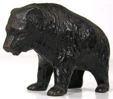 1910s CAST IRON BLACK BEAR BANK - WALKING BEAR FIGURAL STILL BANK By ARCADE