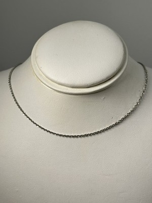 Massive 14K Weißgold Kabelgliederkette, 18'', 2,3 g, 1 mm