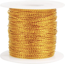 Gold Metallic Cord,Tinsel String Thread for Craft Jewelry Making Braids Gift Wra