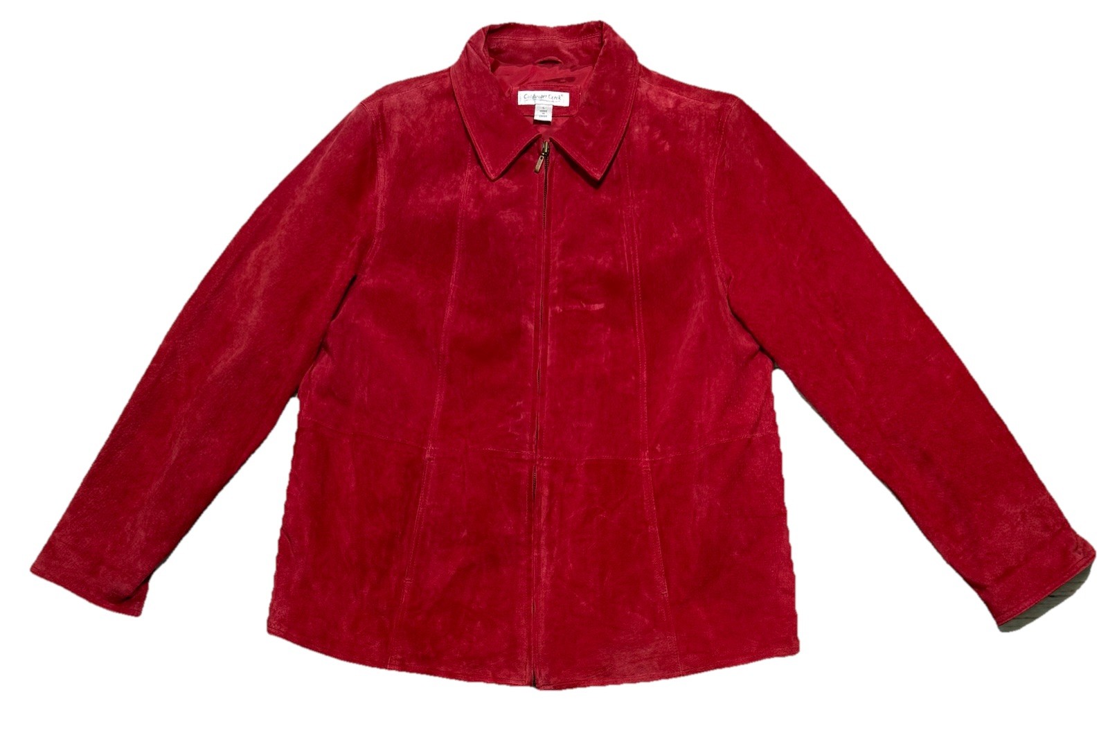 Coldwater Creek Suede Leather Full Zip Jacket Women’s Sz L Red Western