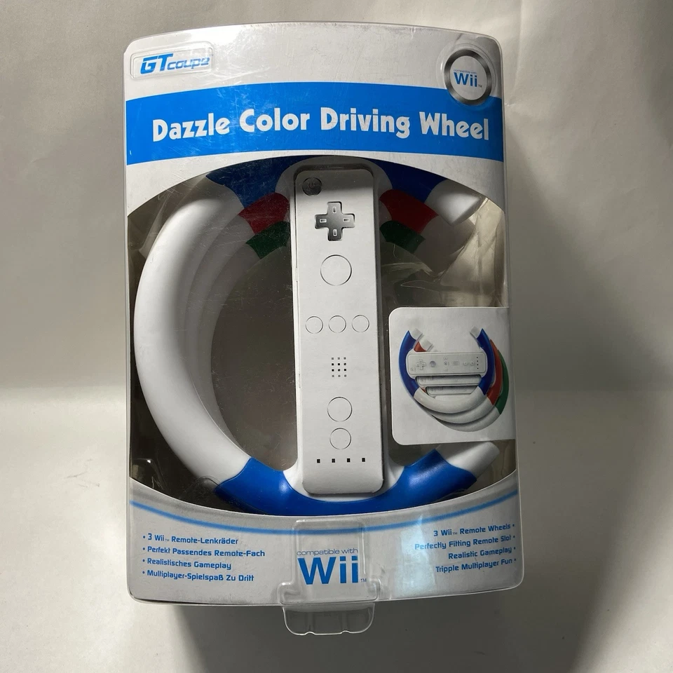 Wii Racing Wheel 3 Remote Wheels Green Blue And Red GT coupe - Image 2 of 4