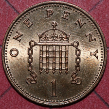 Great Britain   1987  One Penny Crown Portcullis-   Foreign Coin  20.23mm