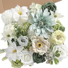 YiYunFloral Artificial Flowers Combo Forest Green Silk Fake Flower for DIY We...