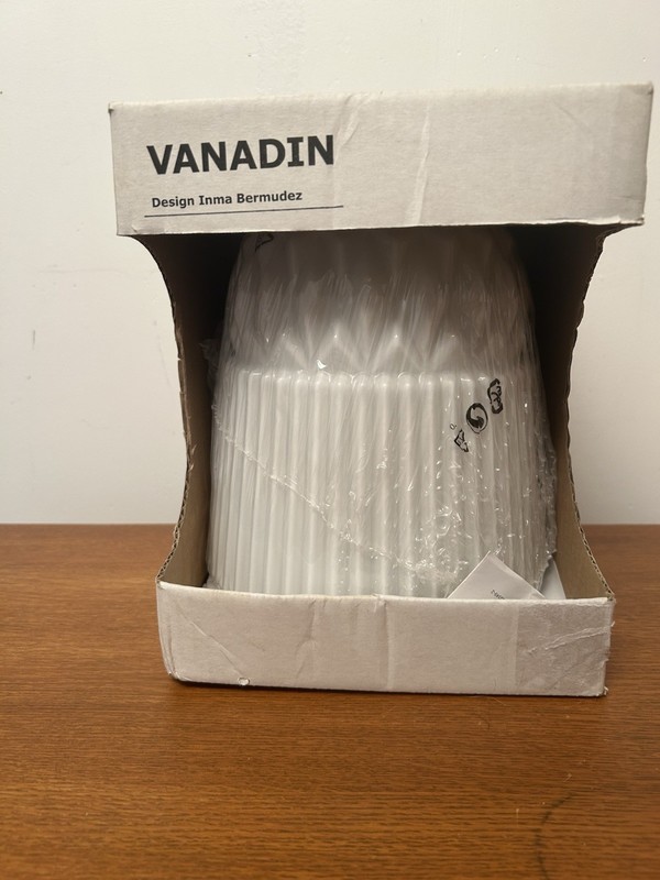 Ikea Vanadin opaque white hanging ceiling light new in box