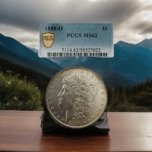 1880-O Morgan Silver Dollar ⭐️MS62 PCGS Bonus 🎇 GOLD SHIELD.