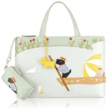 Bnwt Radley Without A Paddle Leather Picture Bag & Coin Purse New Signature