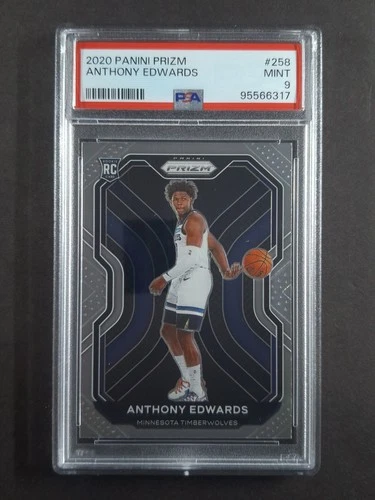 2020-21 Panini Prizm ANTHONY EDWARDS Rookie RC Base Set #258 PSA 9