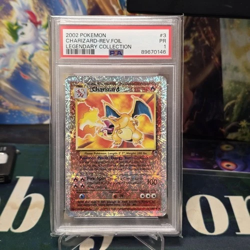 2002 Pokemon Charizard Reverse Holo 3/110 Legendary Collection PSA 1
