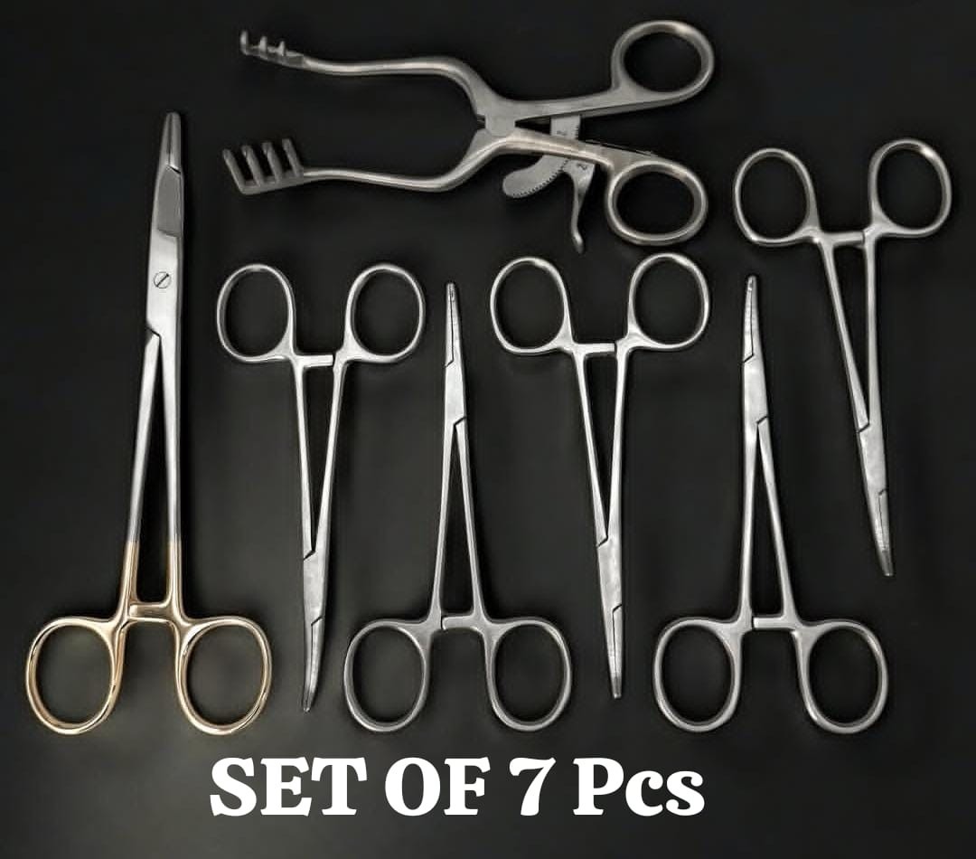 Kit chirurgie vétérinaire en acier allemand avec 7 instruments de précision pour clinique