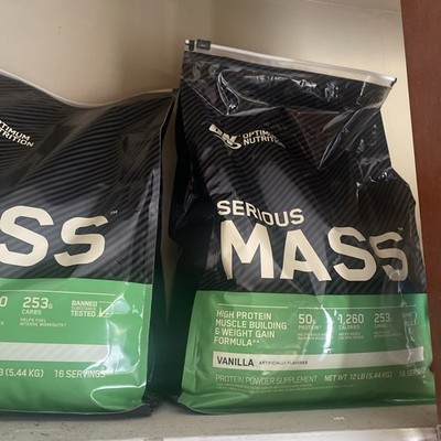 Optimum Nutrition Serious Mass Gainer Protein Powder Vanilla 12lb. Exp 3/2026