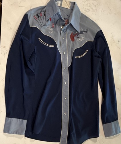 Vintage Western Pearl Snap Shirt. The Gambler.