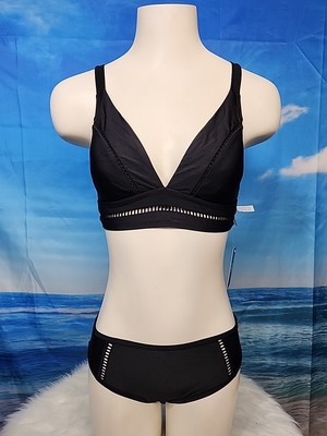 NWT Cupshe Two Piece Swimsuit Size Small Black Color