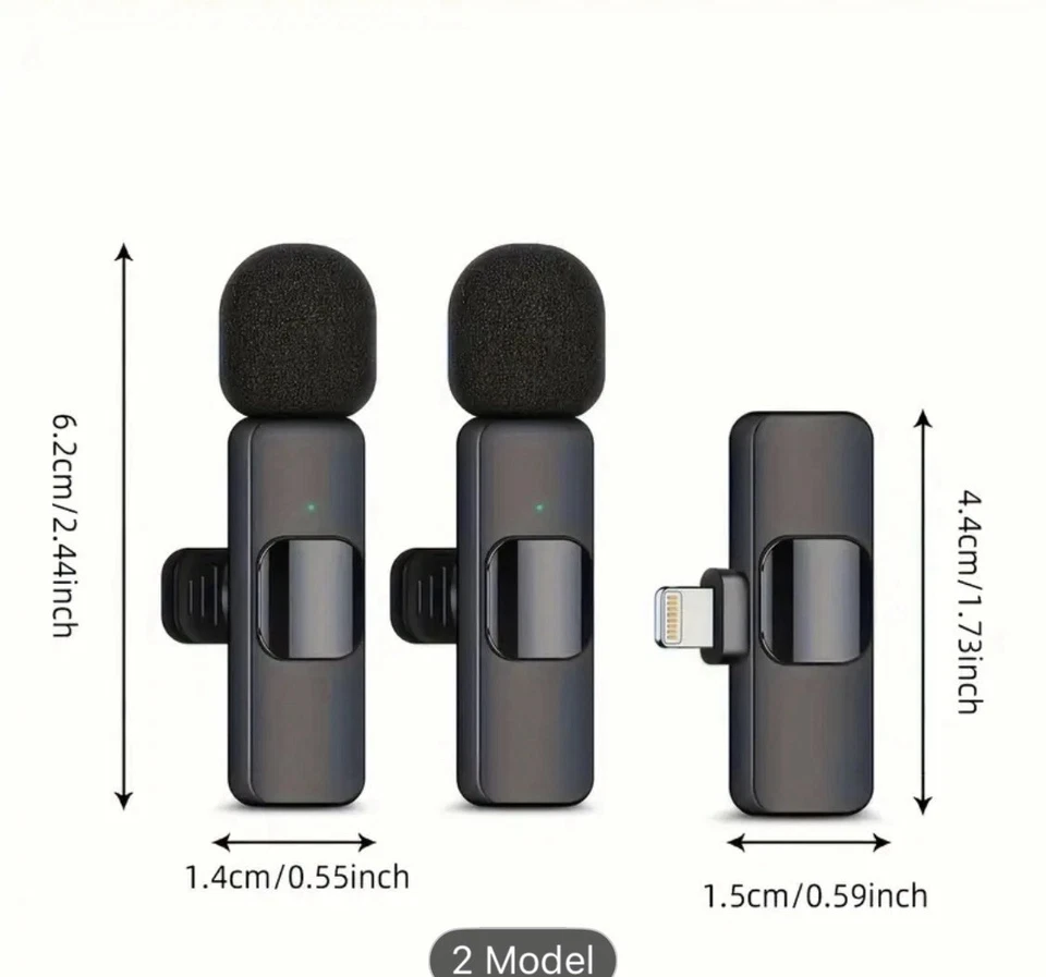 Wireless Lavalier Lapel Microphone with USB,Rechargeable Plug for iPhoneAndroid, - Image 2 of 4