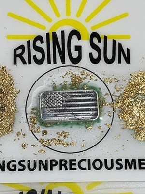 .999 Fine Pure Silver & 2 Pinches Gold Leaf  Dust  Rising Sun Precious Metals 