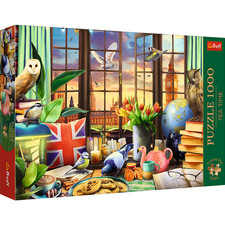 All Things British 1000 Piece Jigsaw Puzzle Birds Big Ben London Window View