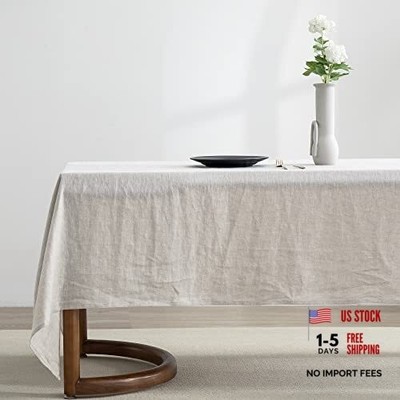 100% Pure Linen Rectangle Tablecloth 84'' x 60'' (Rectangular) Natural Linen