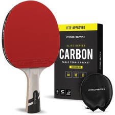 Ergonomic PRO-SPIN Carbon Table Tennis Paddle - 2.0mm Sponge for Optimal Control