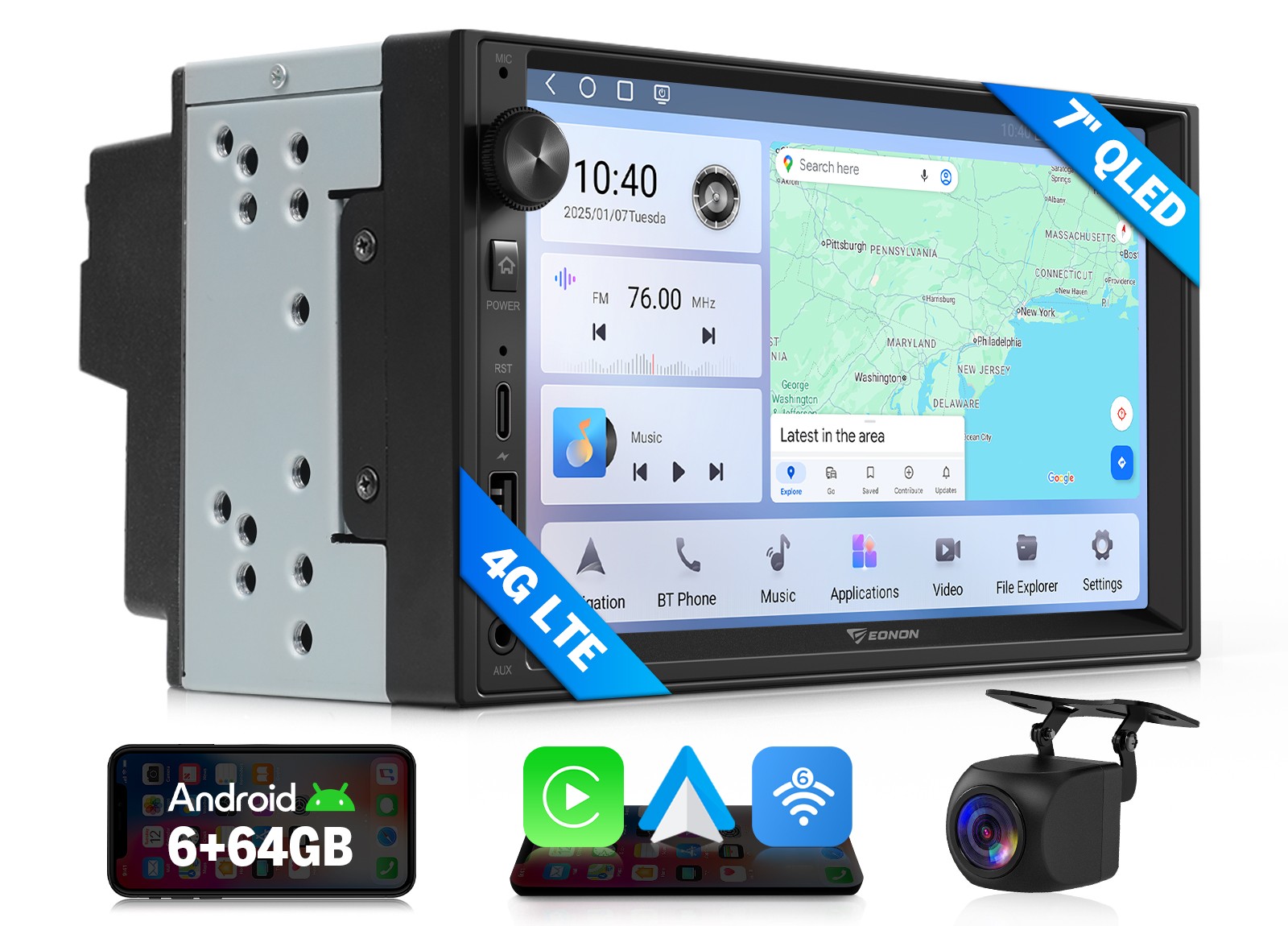 Android Auto Gps Navi Qled Multi-color Button