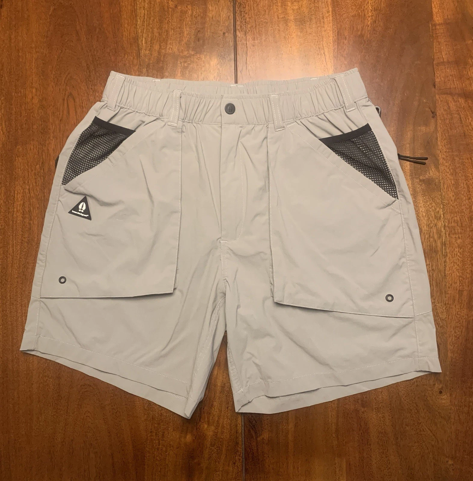 Bearded Goat Canyon Shorts Mens M Huckberry Cargo Pocket Hiking Outdoors Gray