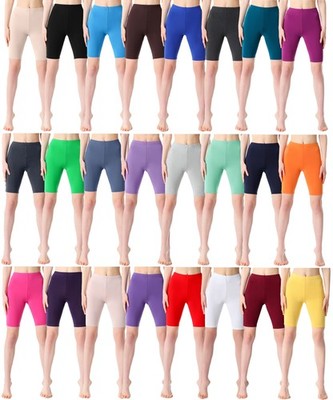 Bellivalini Damen Freizeithose Leggings Elastischer Bund Kurz Viskose XS-4XL