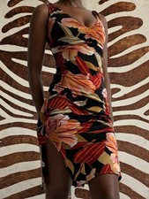 Vintage 90s Guess Floral Bodycon Dress - S/M