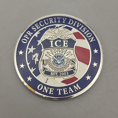 US Department of Security Opr Security Division One Team Ice Challenge Coin