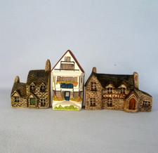 3 x Philip Laureston Pottery Miniature Village Buildings Houses. Florist Kings H