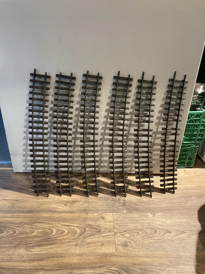 LGB 18000 lot de 6 rails courbe R5 train de jardin + 12 éclisses Massoth