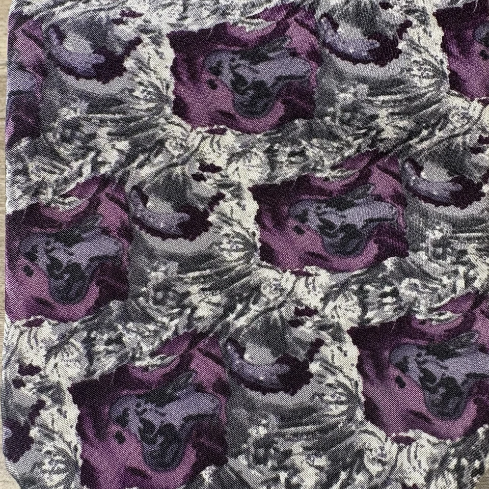 J GARCIA CORBATA HOMBRE GRIS MORADO MARIPOSA COLECCIÓN OCHO 3,75 X 59 100% Seda Foto 3 de 4