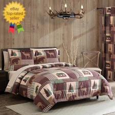 Cozy Cabin 7-Piece King Comforter Microfiber Bed-In-A-Bag Bedding and Sheet Set